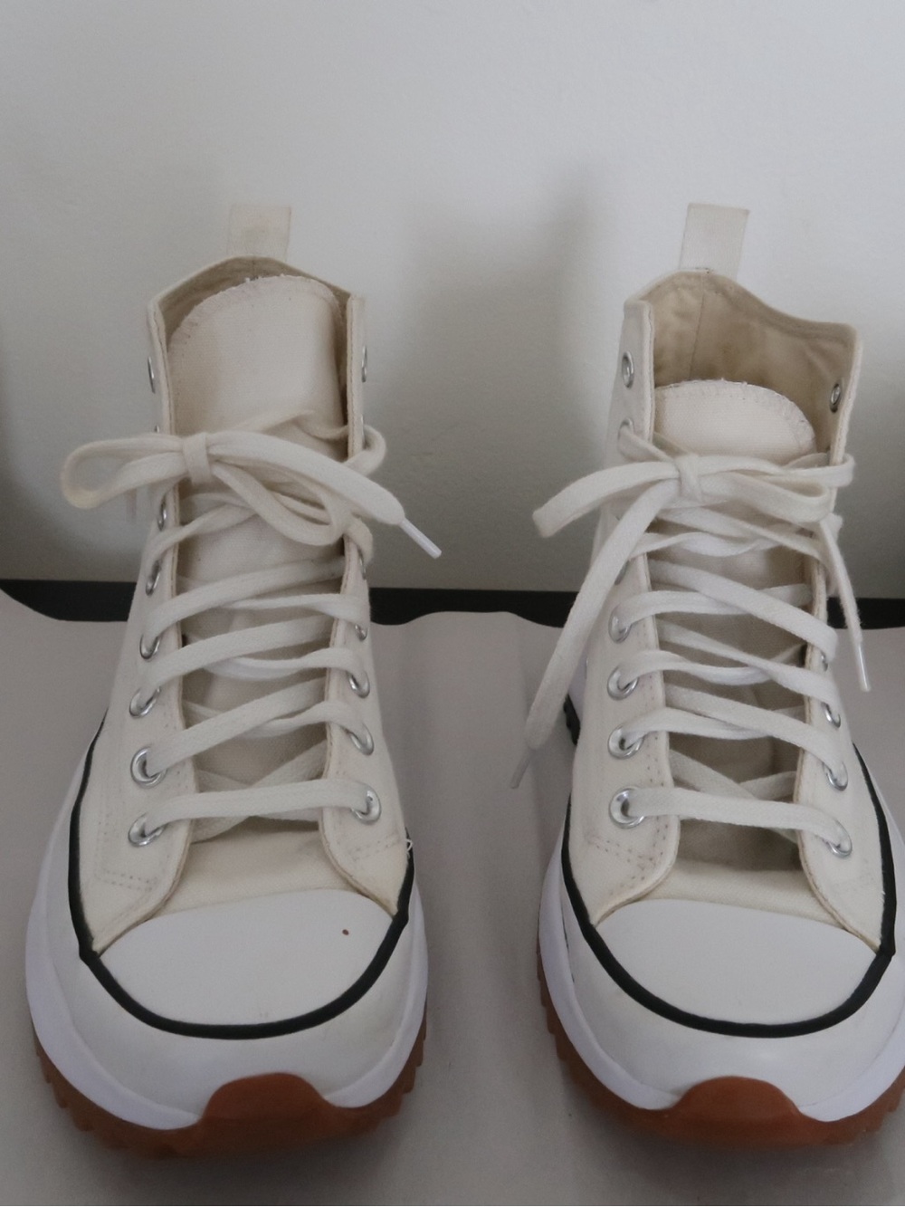 Converse Cream High-Top Lace-Up Sneakers with Gum Sole